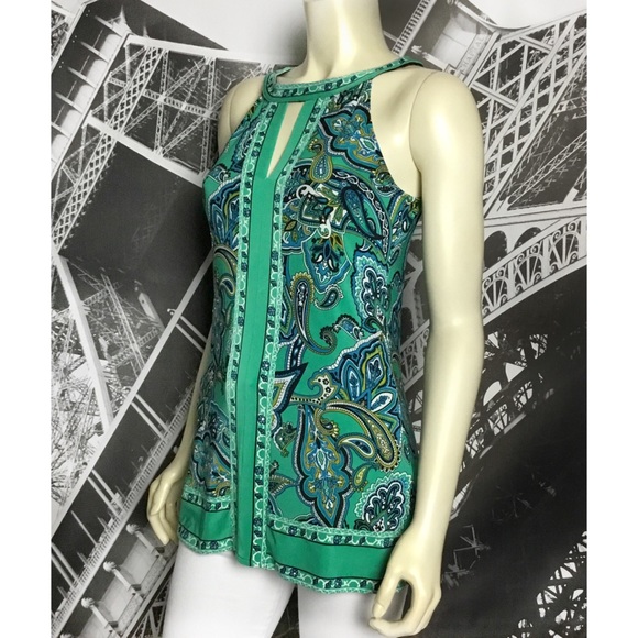 INC Paisley Print Keyhole Top - Picture 2 of 5